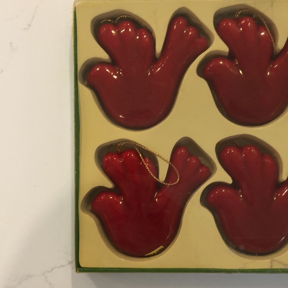 🎄Vintage red bird Christmas  tree ornaments set (6) still in box - Picture 3 of 5